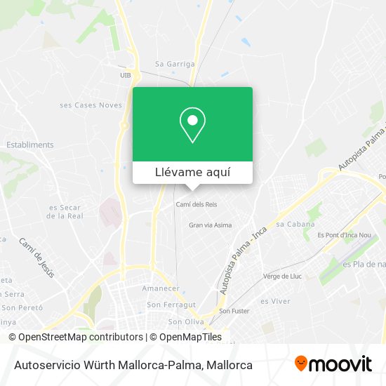 Mapa Autoservicio Würth Mallorca-Palma