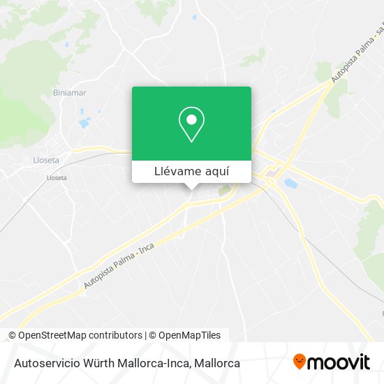 Mapa Autoservicio Würth Mallorca-Inca