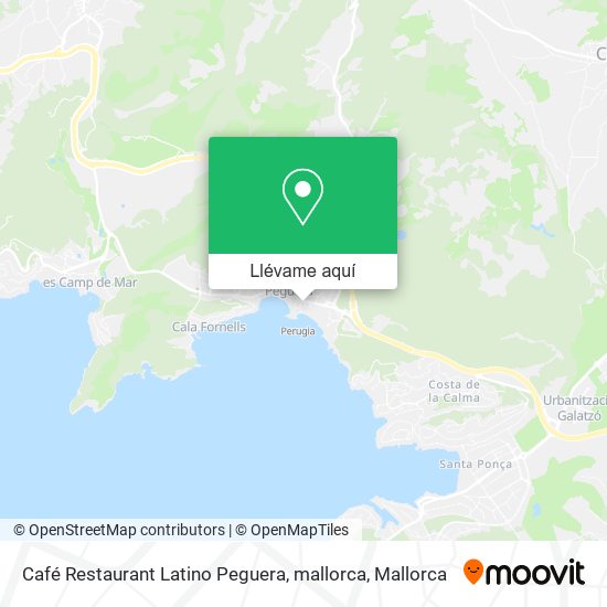 Mapa Café Restaurant Latino Peguera, mallorca