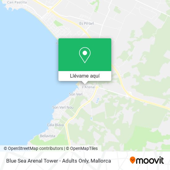 Mapa Blue Sea Arenal Tower - Adults Only