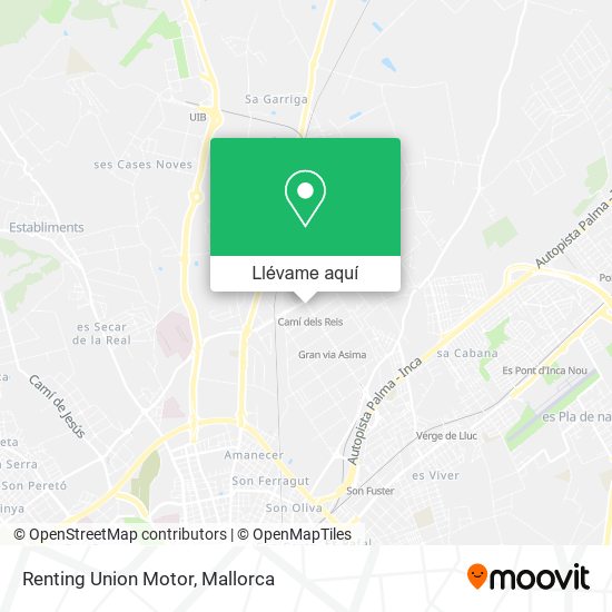Mapa Renting Union Motor
