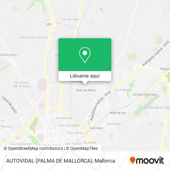 Mapa AUTOVIDAL (PALMA DE MALLORCA)