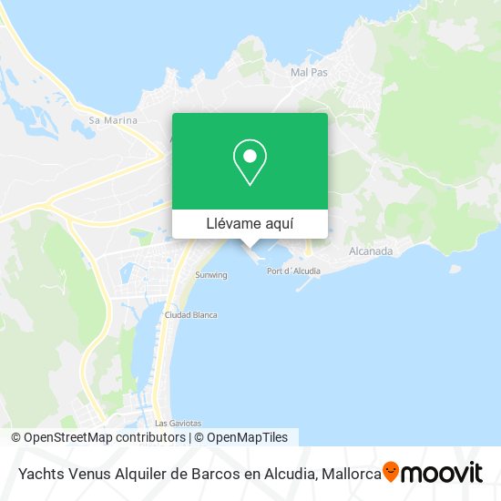 Mapa Yachts Venus Alquiler de Barcos en Alcudia