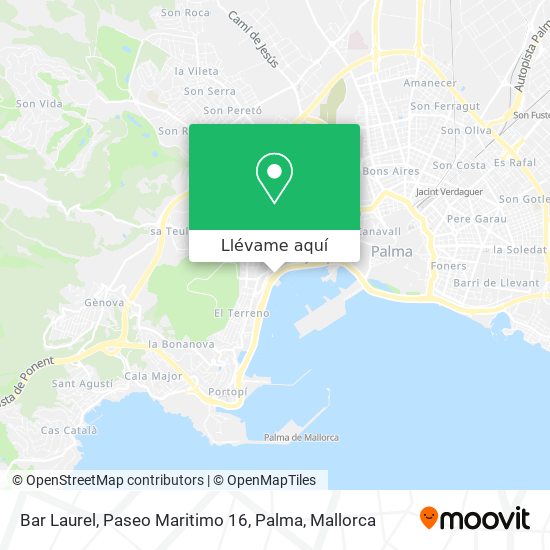 Mapa Bar Laurel, Paseo Maritimo 16, Palma