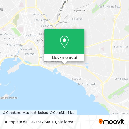Mapa Autopista de Llevant / Ma-19