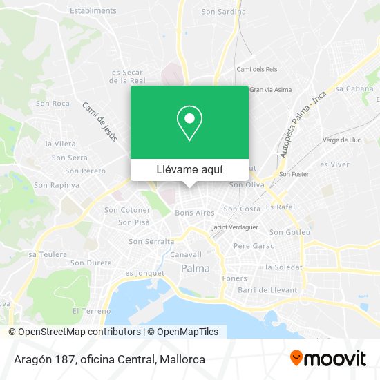 Mapa Aragón 187, oficina Central