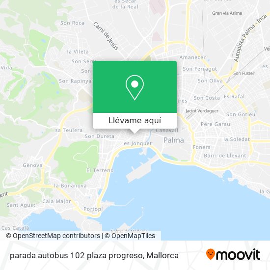Mapa parada autobus 102 plaza progreso