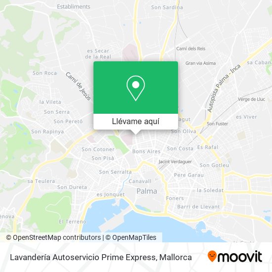 Mapa Lavandería Autoservicio Prime Express