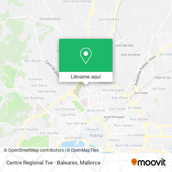 Mapa Centre Regional Tve - Baleares