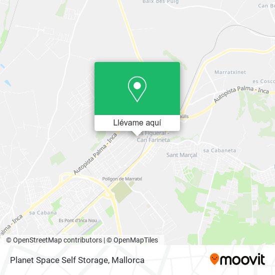 Mapa Planet Space Self Storage