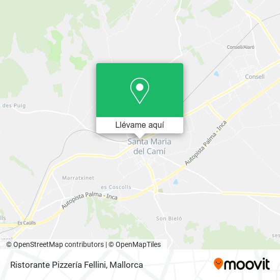 Mapa Ristorante Pizzería Fellini