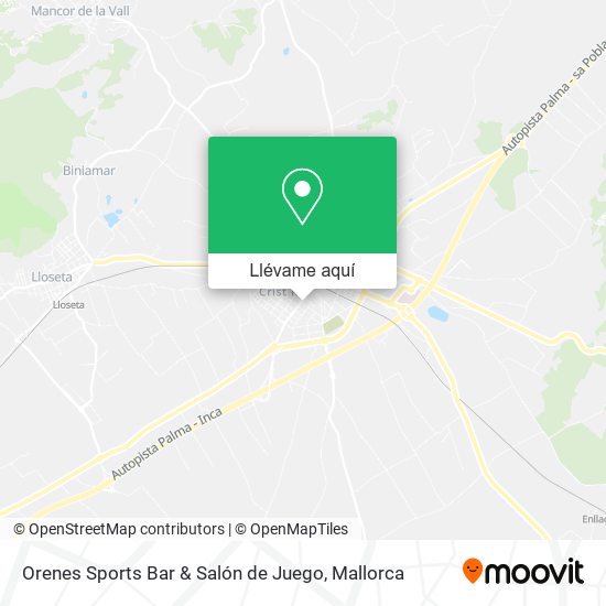 Mapa Orenes Sports Bar & Salón de Juego