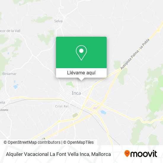 Mapa Alquiler Vacacional La Font Vella Inca