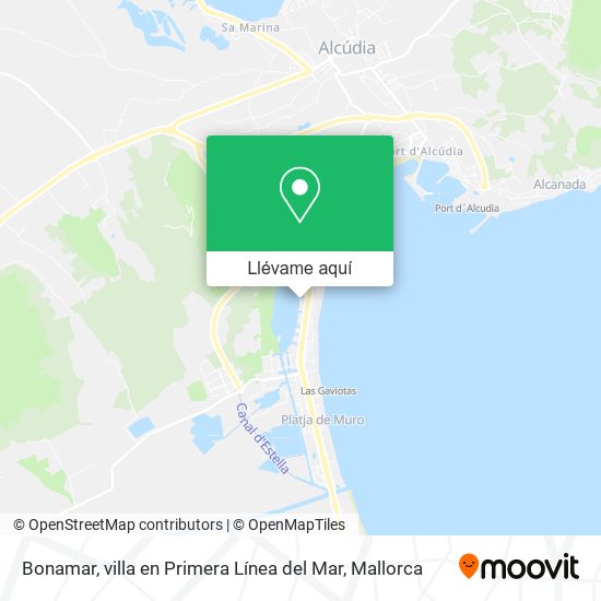 Mapa Bonamar, villa en Primera Línea del Mar