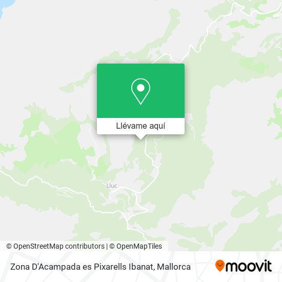 Mapa Zona D'Acampada es Pixarells Ibanat
