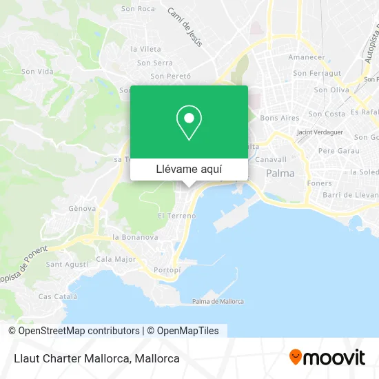 Mapa Llaut Charter Mallorca