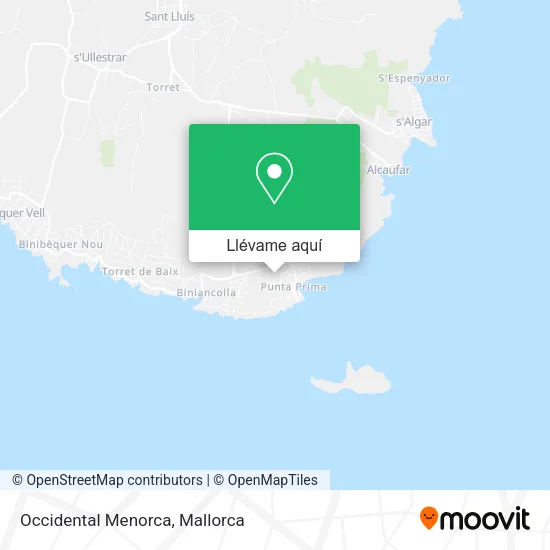 Mapa Occidental Menorca