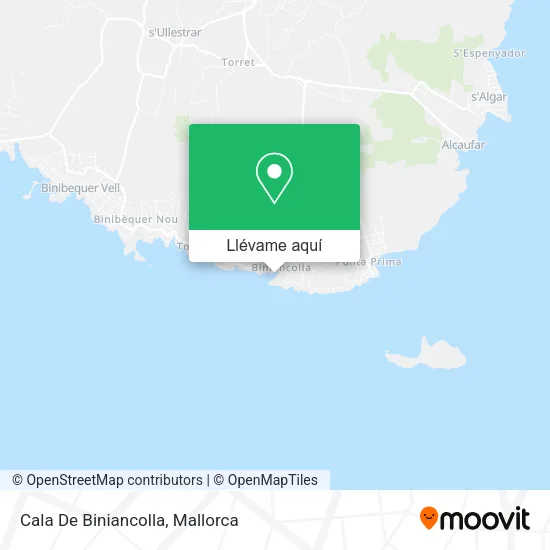 Mapa Cala De Biniancolla