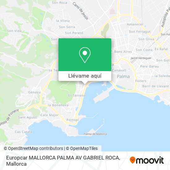 Mapa Europcar MALLORCA PALMA AV GABRIEL ROCA