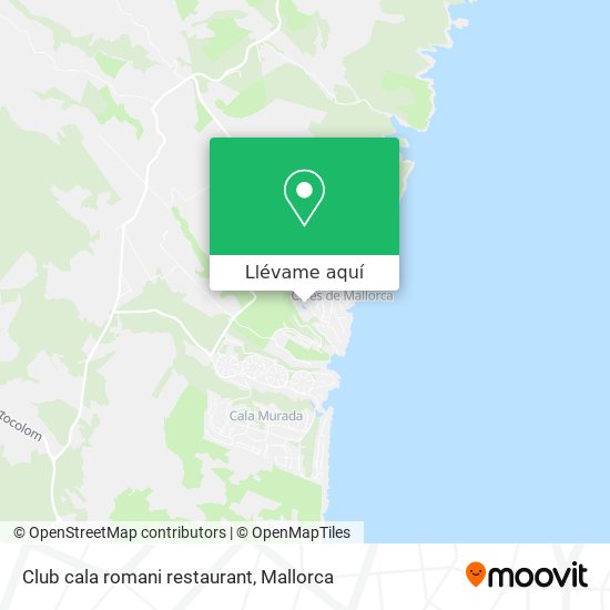 Mapa Club cala romani restaurant
