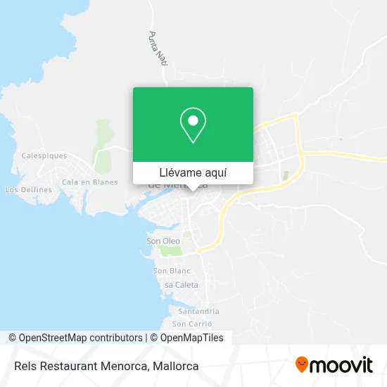 Mapa Rels Restaurant Menorca