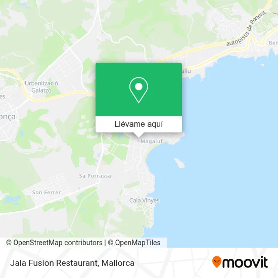 Mapa Jala Fusion Restaurant