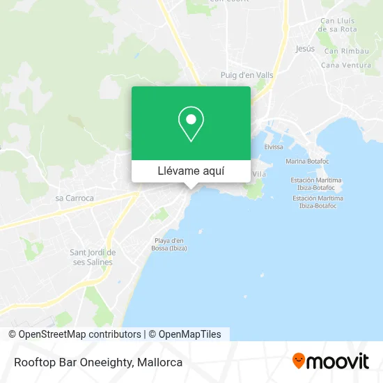 Mapa Rooftop Bar Oneeighty