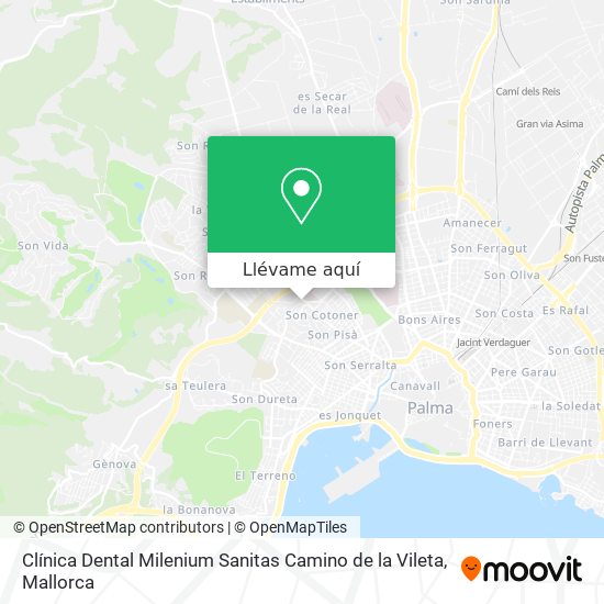 Mapa Clínica Dental Milenium Sanitas Camino de la Vileta