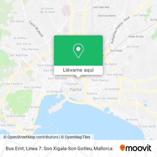 Mapa Bus Emt, Linea 7: Son Xigala-Son Gotleu