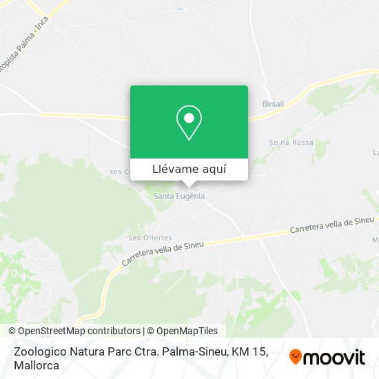 Mapa Zoologico Natura Parc Ctra. Palma-Sineu, KM 15