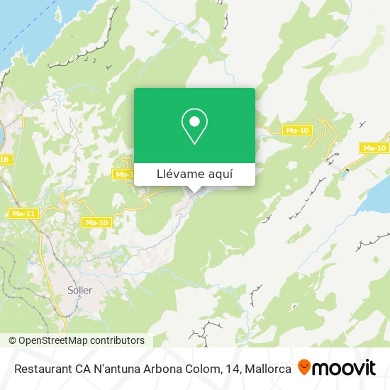 Mapa Restaurant CA N'antuna Arbona Colom, 14