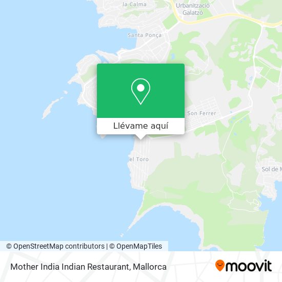 Mapa Mother India Indian Restaurant