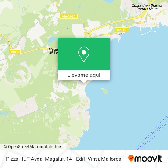 Mapa Pizza HUT Avda. Magaluf, 14 - Edif. Vinsi