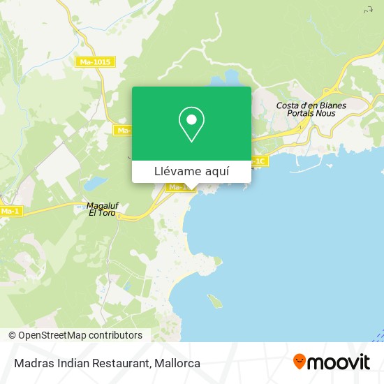 Mapa Madras Indian Restaurant