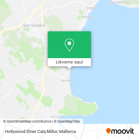 Mapa Hollywood Diner Cala Millor