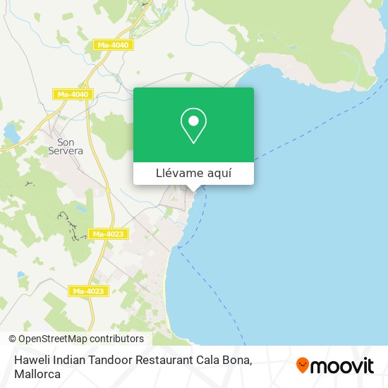 Mapa Haweli Indian Tandoor Restaurant Cala Bona