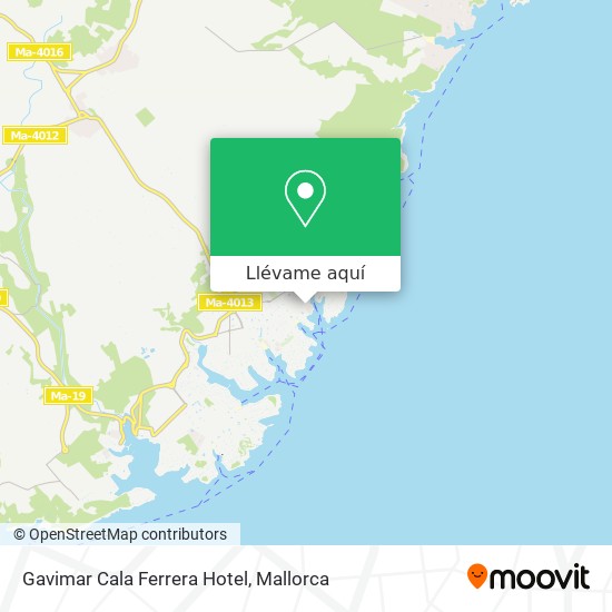 Mapa Gavimar Cala Ferrera Hotel