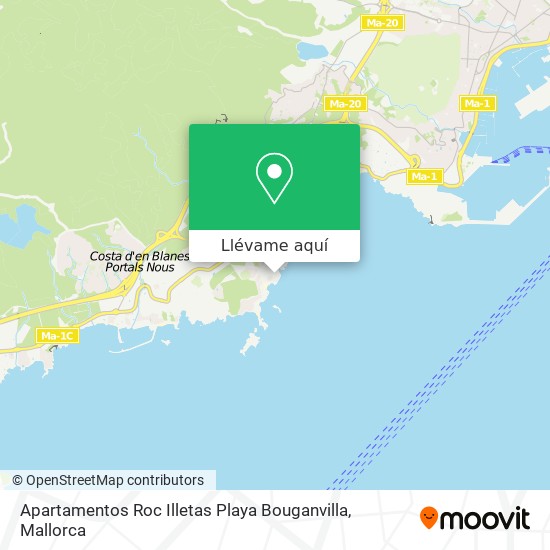 Mapa Apartamentos Roc Illetas Playa Bouganvilla