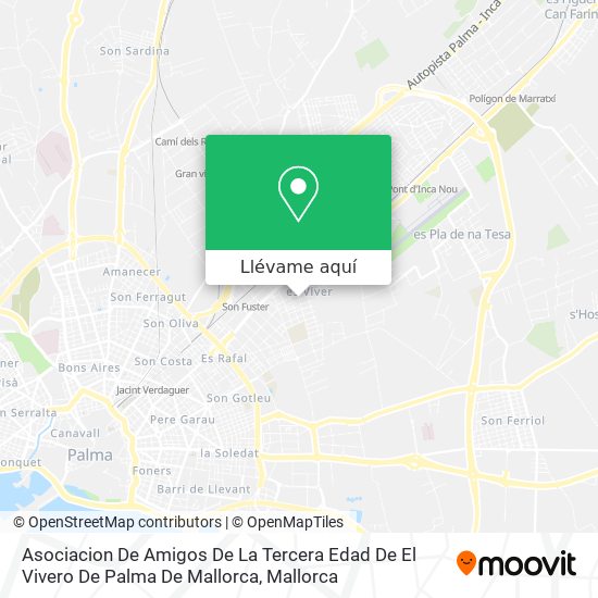 Mapa Asociacion De Amigos De La Tercera Edad De El Vivero De Palma De Mallorca