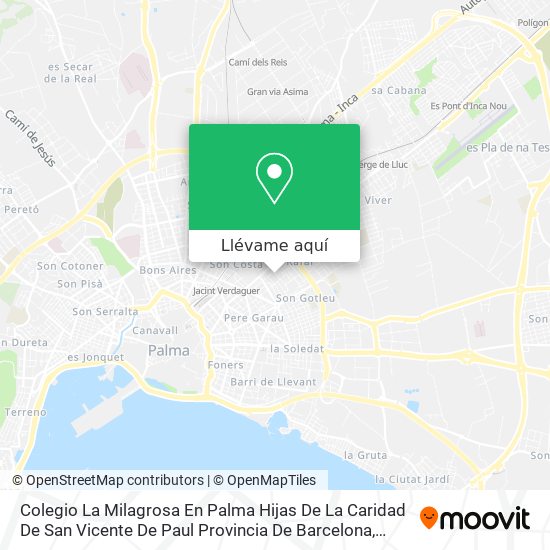 Mapa Colegio La Milagrosa En Palma Hijas De La Caridad De San Vicente De Paul Provincia De Barcelona