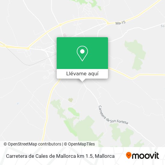 Mapa Carretera de Cales de Mallorca km 1.5