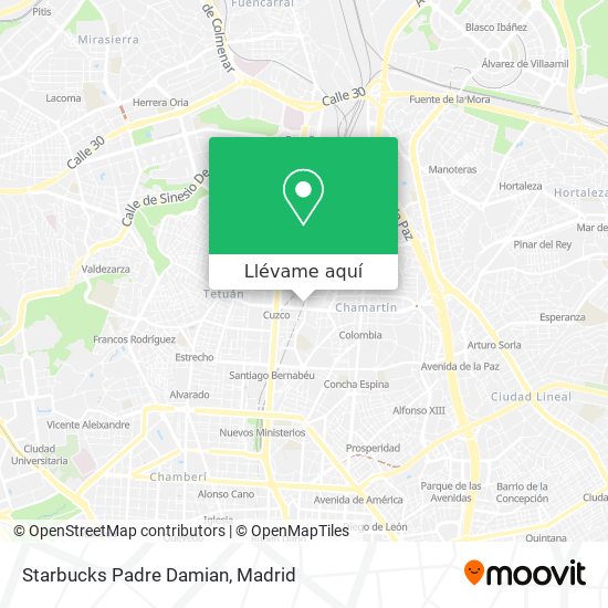 Mapa Starbucks Padre Damian