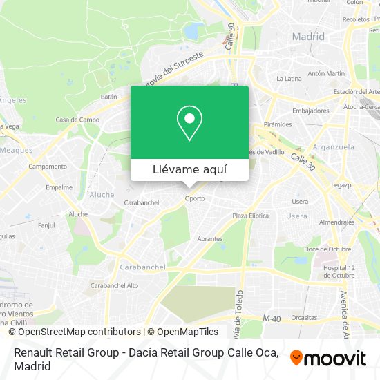 Mapa Renault Retail Group - Dacia Retail Group Calle Oca