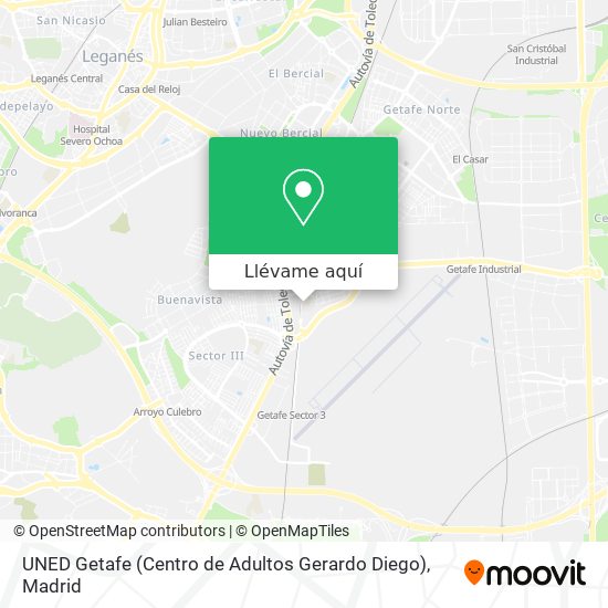 Mapa UNED Getafe (Centro de Adultos Gerardo Diego)