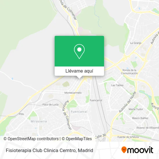 Mapa Fisioterapia Club Clinica Cemtro