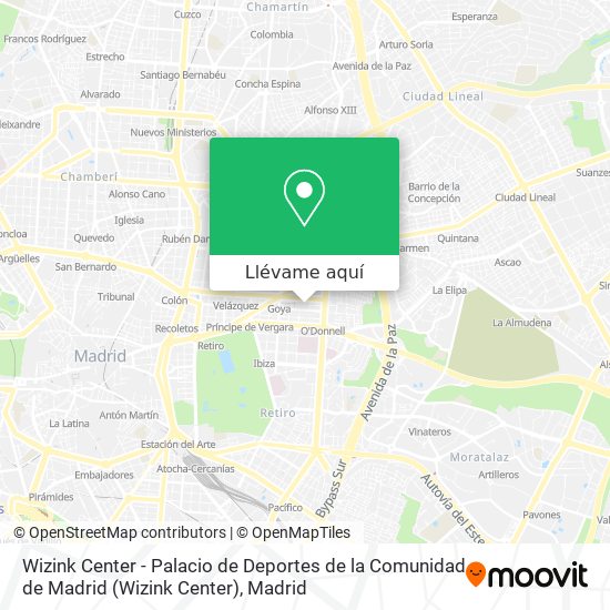 Mapa Wizink Center - Palacio de Deportes de la Comunidad de Madrid