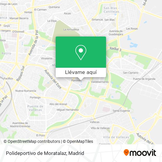 Mapa Polideportivo de Moratalaz