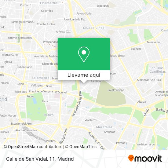 Mapa Calle de San Vidal, 11