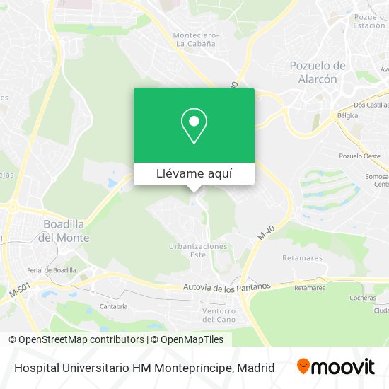 Mapa Hospital Universitario HM Montepríncipe