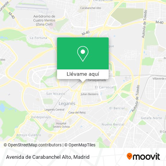 Mapa Avenida de Carabanchel Alto